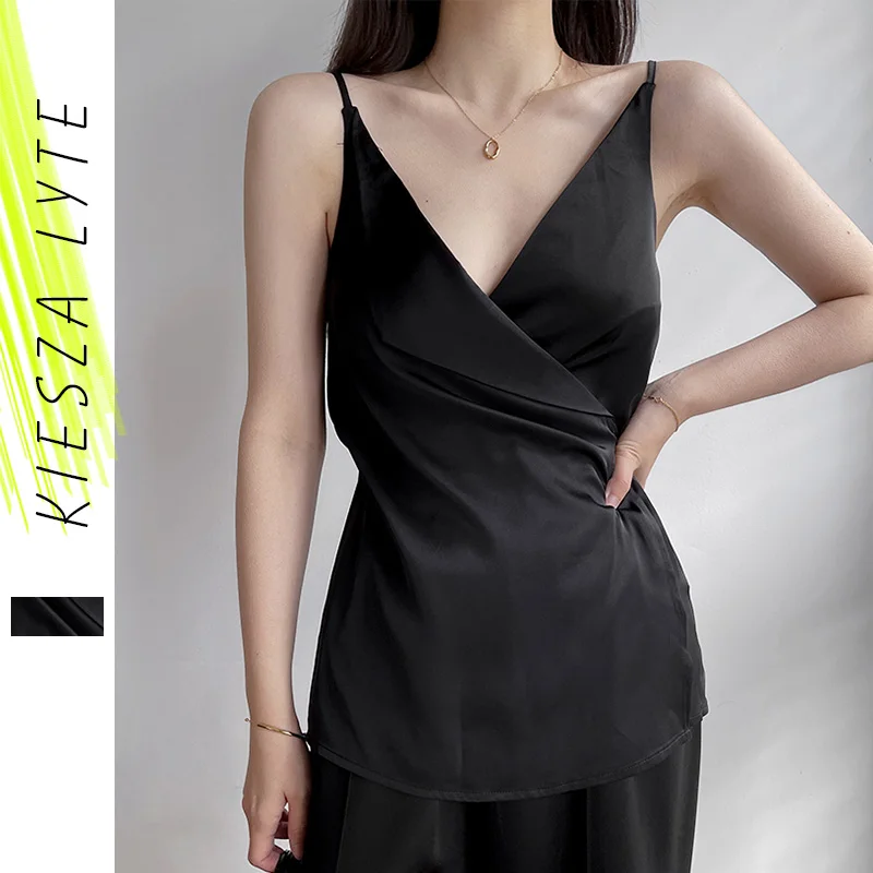 French Style V-neck Tie Up Satin Top Women Sleeveless Strappy Summer Crop Tops Female Sexy Tops Vest
French Style V-neck Tie Up Satin Top Women Sleeveless Strappy Summer Crop Tops Female Sexy Tops Vest