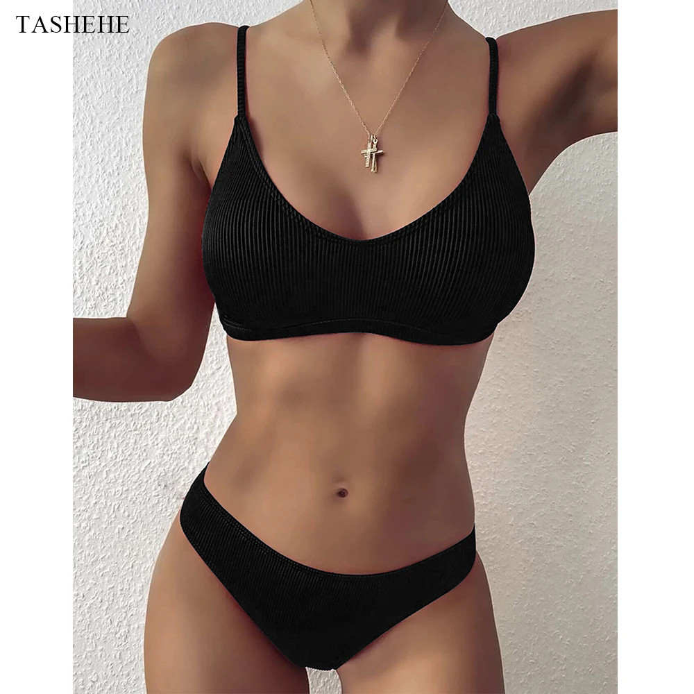2022 New Ribbed V-neck Bikini Swimsuit Women Push Up Swimwear Sexy Bikini Set Bather Bathing Suit Beach Wear Female
2022 New Ribbed V-neck Bikini Swimsuit Women Push Up Swimwear Sexy Bikini Set Bather Bathing Suit Beach Wear Female