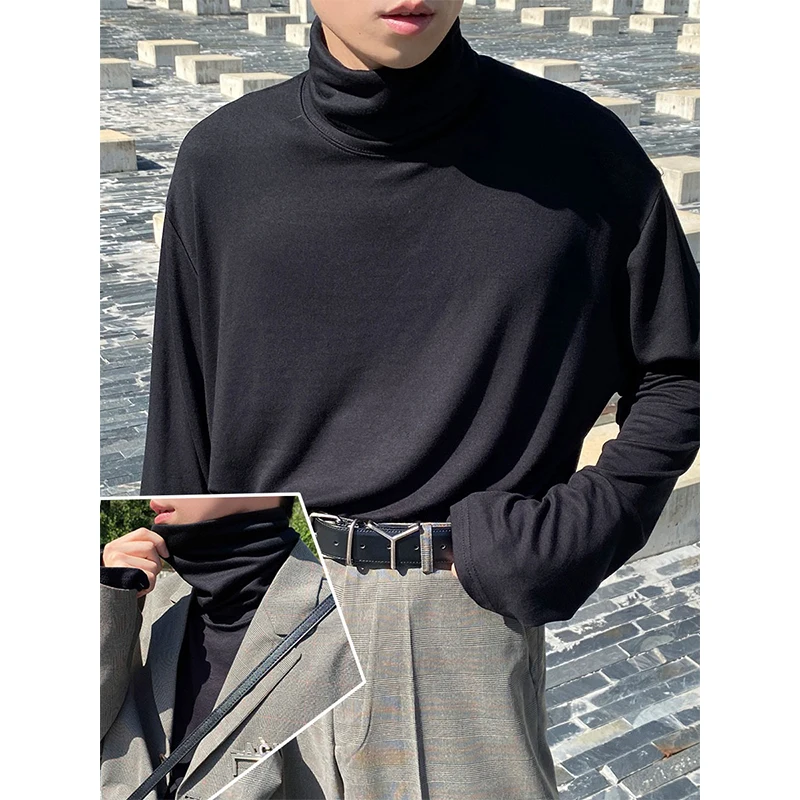 Men's T-shirts New Spring/Autumn Korean loose sleeved men's casual T-shirts large black and white high collar trend
Men's T-shirts New Spring/Autumn Korean loose sleeved men's casual T-shirts large black and white high collar trend
