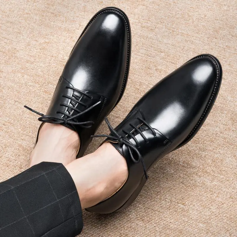 Spring Autumn Daily Business Office Work Genuine Leather Shoes Men Casual Round Toe Lace Up Shoes Mens Wedding Dress Shoes Black
Spring Autumn Daily Business Office Work Genuine Leather Shoes Men Casual Round Toe Lace Up Shoes Mens Wedding Dress Shoes Black