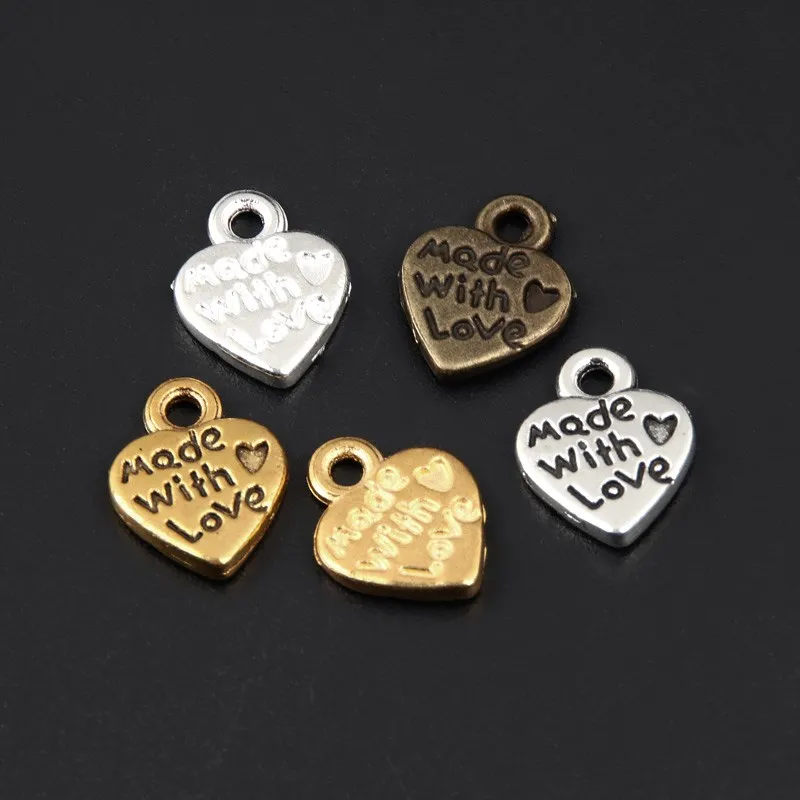 100pcs plated Metal Alloy Mixed Color Made with Love Heart Charms Pendant Findings 12mmx10mm
100pcs plated Metal Alloy Mixed Color Made with Love Heart Charms Pendant Findings 12mmx10mm