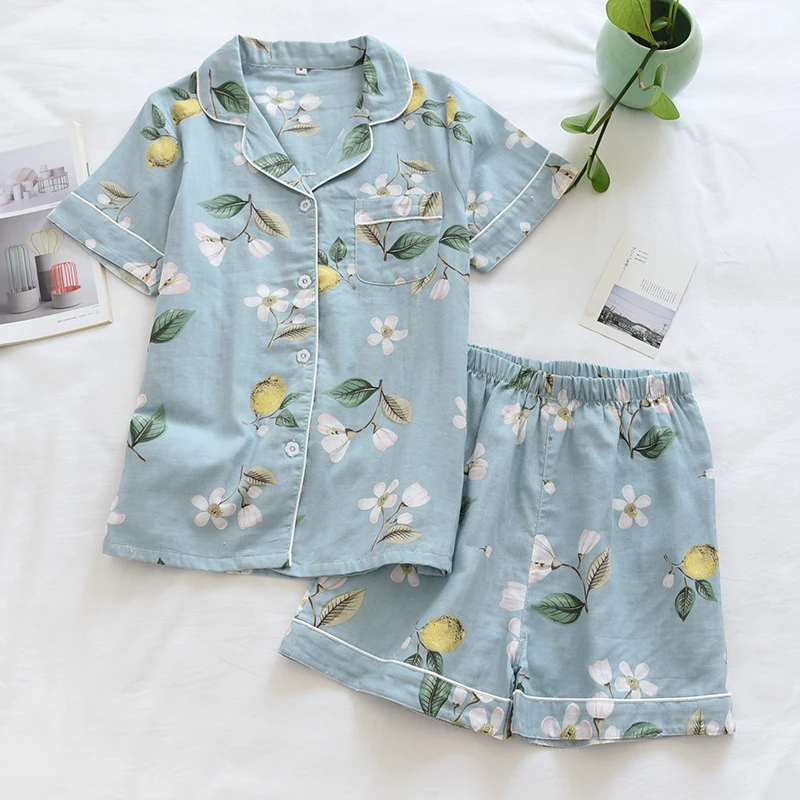 Women Comfortable Breathable100% Cotton Leisure Short Sleeve Pajamas Suit Summer Cool Cute Print Pajama Home Clothes Sleepwear
Women Comfortable Breathable100% Cotton Leisure Short Sleeve Pajamas Suit Summer Cool Cute Print Pajama Home Clothes Sleepwear
