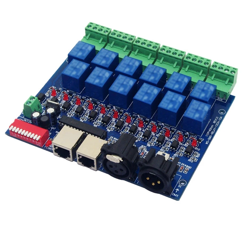 12CH Relay switch dmx512 Controller RJ45/ XLR,RGB relay output, DMX512 relay control,12 way relay switch(max 10A) for led
12CH Relay switch dmx512 Controller RJ45/ XLR,RGB relay output, DMX512 relay control,12 way relay switch(max 10A) for led