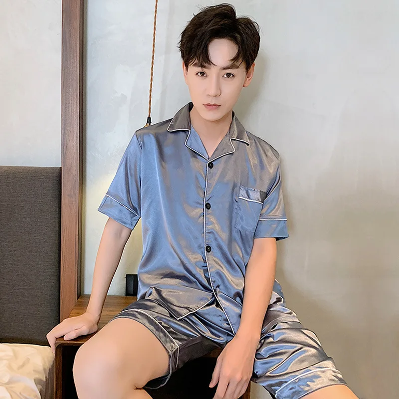 Nightwear Satin Shorts Suit Men Pajamas Set Sleepwear Spring Summer New Kimono Robe Gown Casual Intimate Lingerie Home Clothes
Nightwear Satin Shorts Suit Men Pajamas Set Sleepwear Spring Summer New Kimono Robe Gown Casual Intimate Lingerie Home Clothes