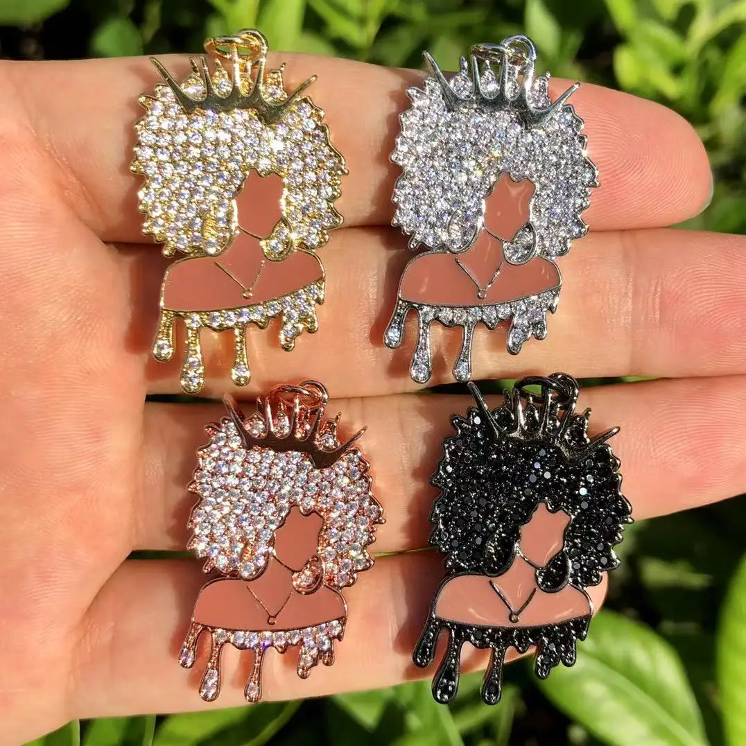 5Pcs Cubic Zirconia Pave African Black Girl Magic Charms Afro Queen Diva Woman Pendants Accessories to Make Jewelry Bracelet
5Pcs Cubic Zirconia Pave African Black Girl Magic Charms Afro Queen Diva Woman Pendants Accessories to Make Jewelry Bracelet