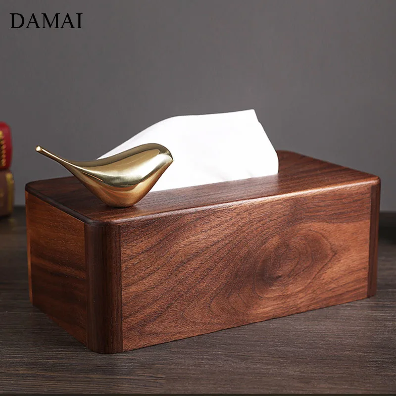 Black Walnut Wood Tissue Boxes Chinese Style Pure Copper Bird Decorative Pumping Paper Storage Box Restaurant Napkin Holder
Black Walnut Wood Tissue Boxes Chinese Style Pure Copper Bird Decorative Pumping Paper Storage Box Restaurant Napkin Holder
