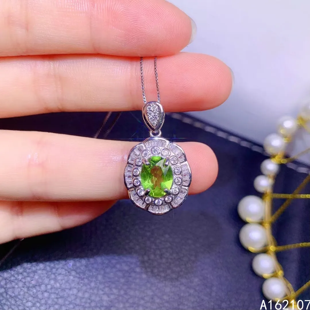 Fine Jewelry 925 Sterling Silver Inset With Natural Gemstone For Women's Luxury Noble Fresh Peridot Pendant Necklace Support Tes
Fine Jewelry 925 Sterling Silver Inset With Natural Gemstone For Women's Luxury Noble Fresh Peridot Pendant Necklace Support Tes