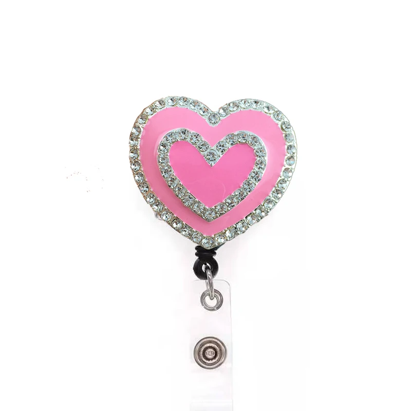 Pink Double Heart Rhinestone Retractable ID Badge Holder Reel for Nurse
Pink Double Heart Rhinestone Retractable ID Badge Holder Reel for Nurse
