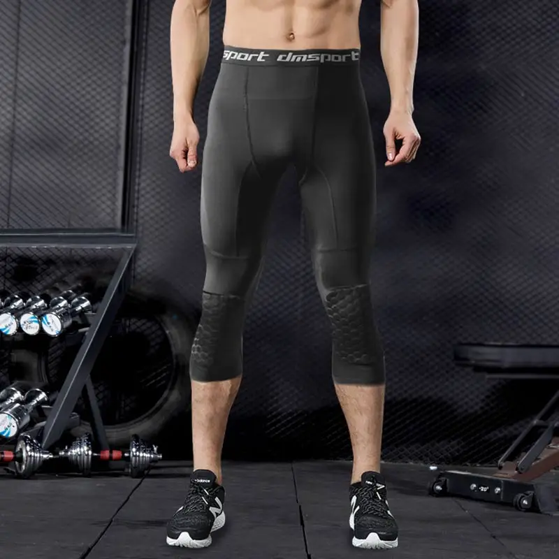Summer Men's Basketball Anti-Collision Pants 3/4 Tights Leggings With Knee Pads Quick Dry Safety Leggings Girdle Training
Summer Men's Basketball Anti-Collision Pants 3/4 Tights Leggings With Knee Pads Quick Dry Safety Leggings Girdle Training
