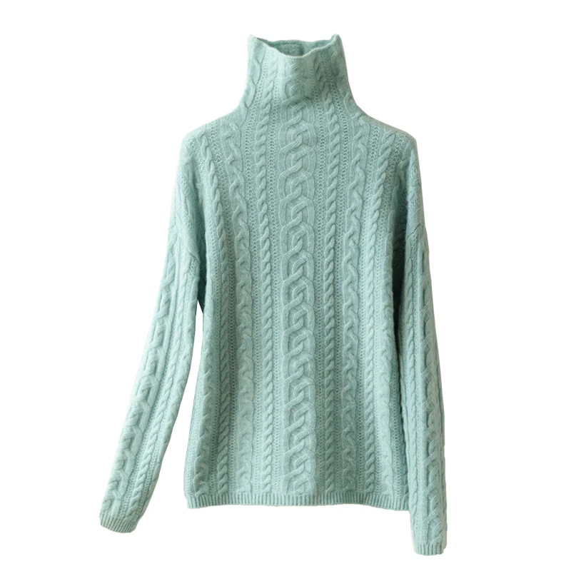 Women's Wool Knit Bottom Sweater, Loose Pullover Tops, Solid Turtleneck, Autumn and Winter OL
Women's Wool Knit Bottom Sweater, Loose Pullover Tops, Solid Turtleneck, Autumn and Winter OL