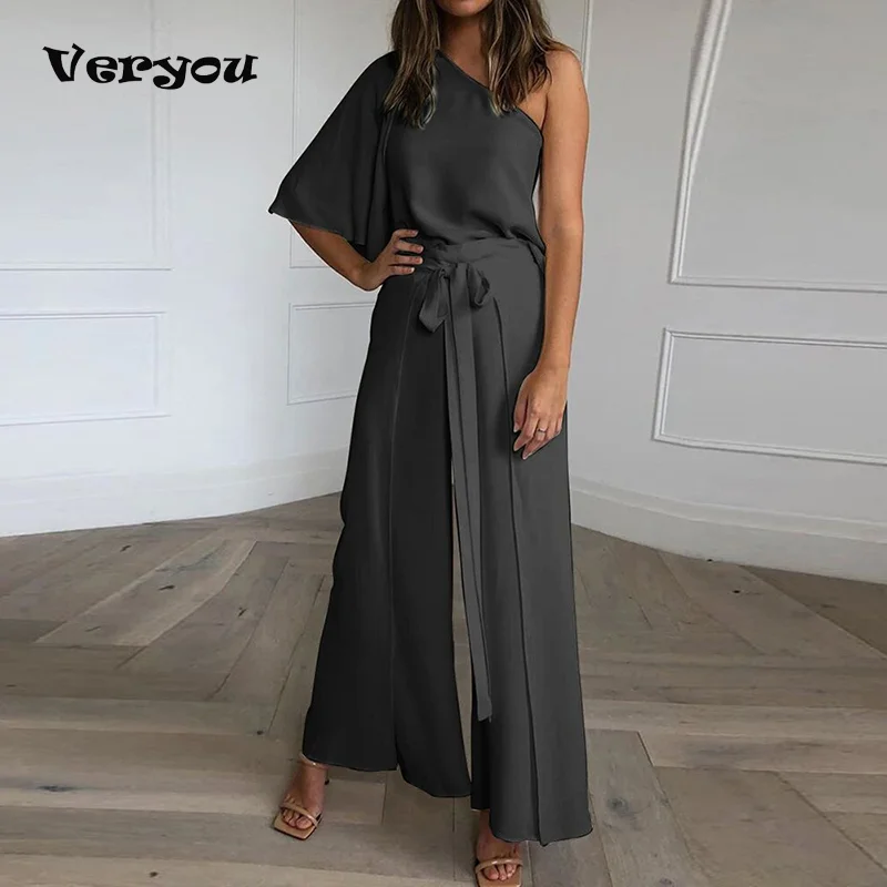 Summer One-shoulder Lace Up Women Jumpsuit Half Sleeve Solid Wide Leg Pants Female Jumpsuits 2021 Elegant Fashion Ladies Rompers
Summer One-shoulder Lace Up Women Jumpsuit Half Sleeve Solid Wide Leg Pants Female Jumpsuits 2021 Elegant Fashion Ladies Rompers