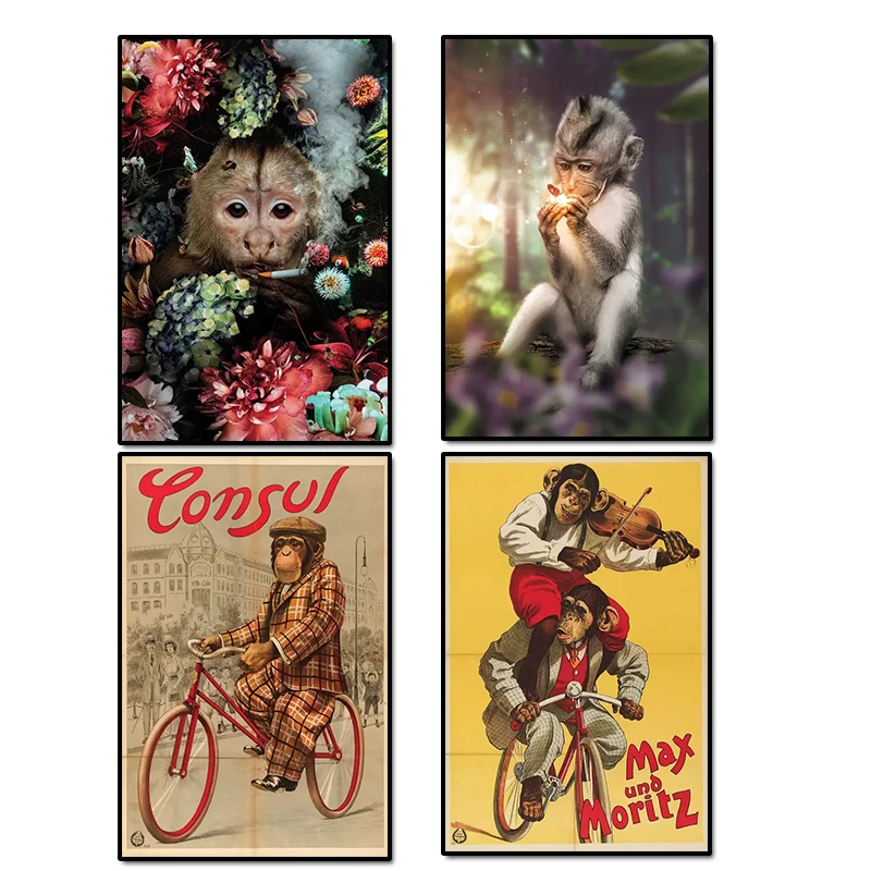 Animal Art Canvas Paintings Funny Smoking Monkey Gorilla Oil Painting Posters Prints Wall Art Decor Picture For Home Living Room
Animal Art Canvas Paintings Funny Smoking Monkey Gorilla Oil Painting Posters Prints Wall Art Decor Picture For Home Living Room