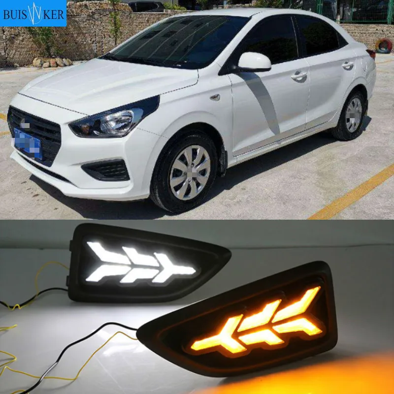 2Pcs For Hyundai Accent VERNA 2017 Fog Lamp Day Light with Turn Signal Function LED DRL Daytime Running Lights
2Pcs For Hyundai Accent VERNA 2017 Fog Lamp Day Light with Turn Signal Function LED DRL Daytime Running Lights