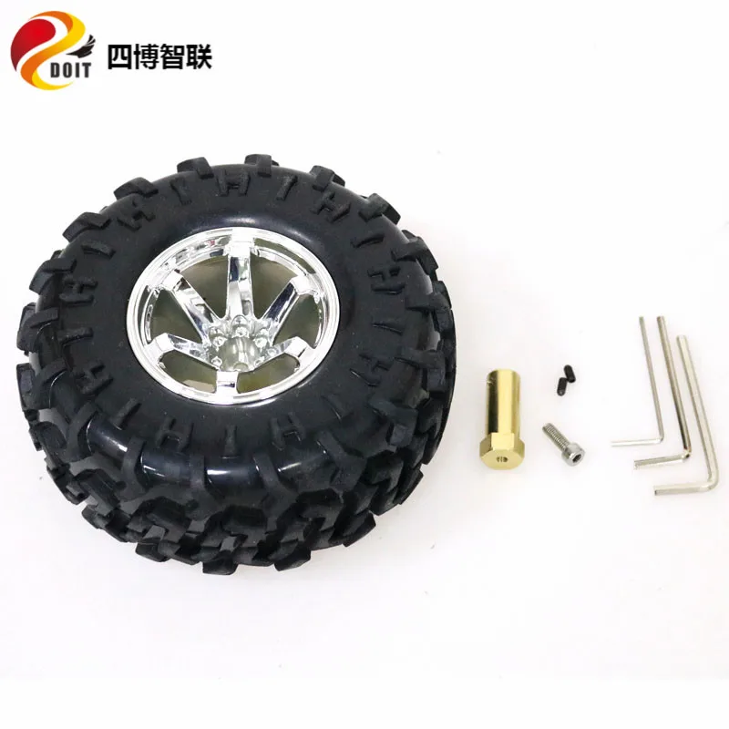 SZDOIT 130mm Rubber Tire Wheel +4/5/6mm Coupling Nylon Wheel Hub for 2WD/4WD RC Robot Car Chassis Parts Free Screw
SZDOIT 130mm Rubber Tire Wheel +4/5/6mm Coupling Nylon Wheel Hub for 2WD/4WD RC Robot Car Chassis Parts Free Screw