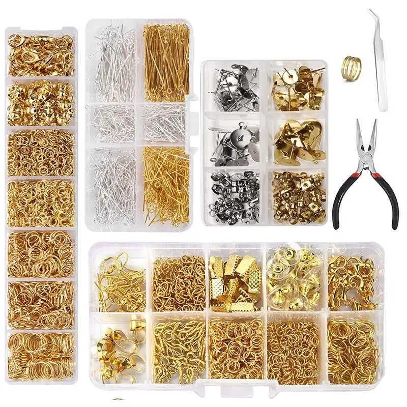 DIY Jewelry Findings Set Earring Hook Open Jump Ring Lobster Clasp Flat Needle Jewelry Making Tools Accessories Set For Earring
DIY Jewelry Findings Set Earring Hook Open Jump Ring Lobster Clasp Flat Needle Jewelry Making Tools Accessories Set For Earring
