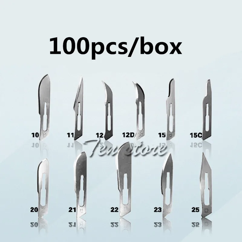 100 Pcs Scalpel Blades # 10, 11 #, 12 #, 15 #, 20 #, 21 # For Dental Surgical Medical Stainless Steel Blade
100 Pcs Scalpel Blades # 10, 11 #, 12 #, 15 #, 20 #, 21 # For Dental Surgical Medical Stainless Steel Blade