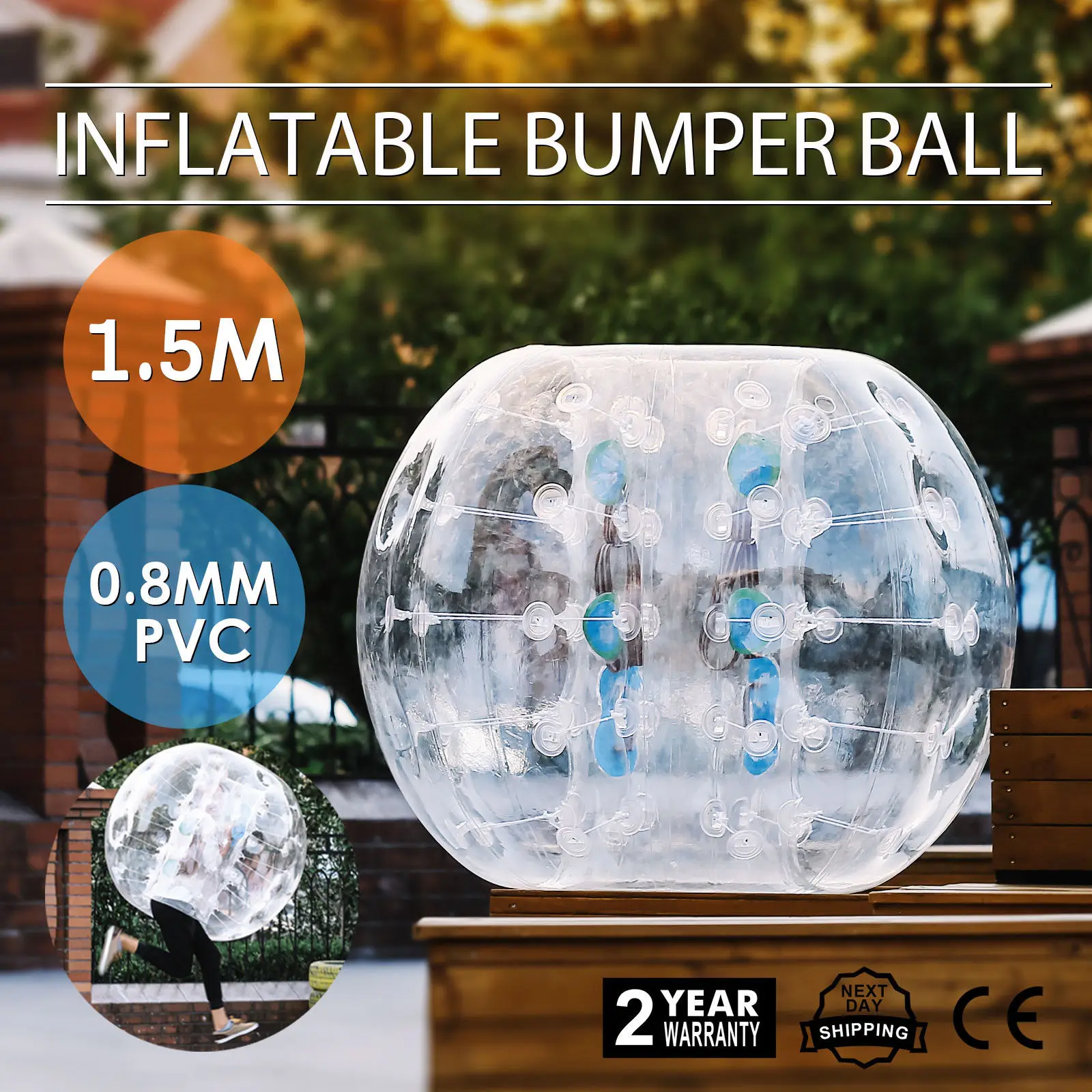 Free Shipping Inflatable Bubble Soccer Ball 1.5m 0.8mm PVC Bumper Ball Human Hamster Ball Knocker Ball for Adults Dia 5ft (1.5m)
Free Shipping Inflatable Bubble Soccer Ball 1.5m 0.8mm PVC Bumper Ball Human Hamster Ball Knocker Ball for Adults Dia 5ft (1.5m)