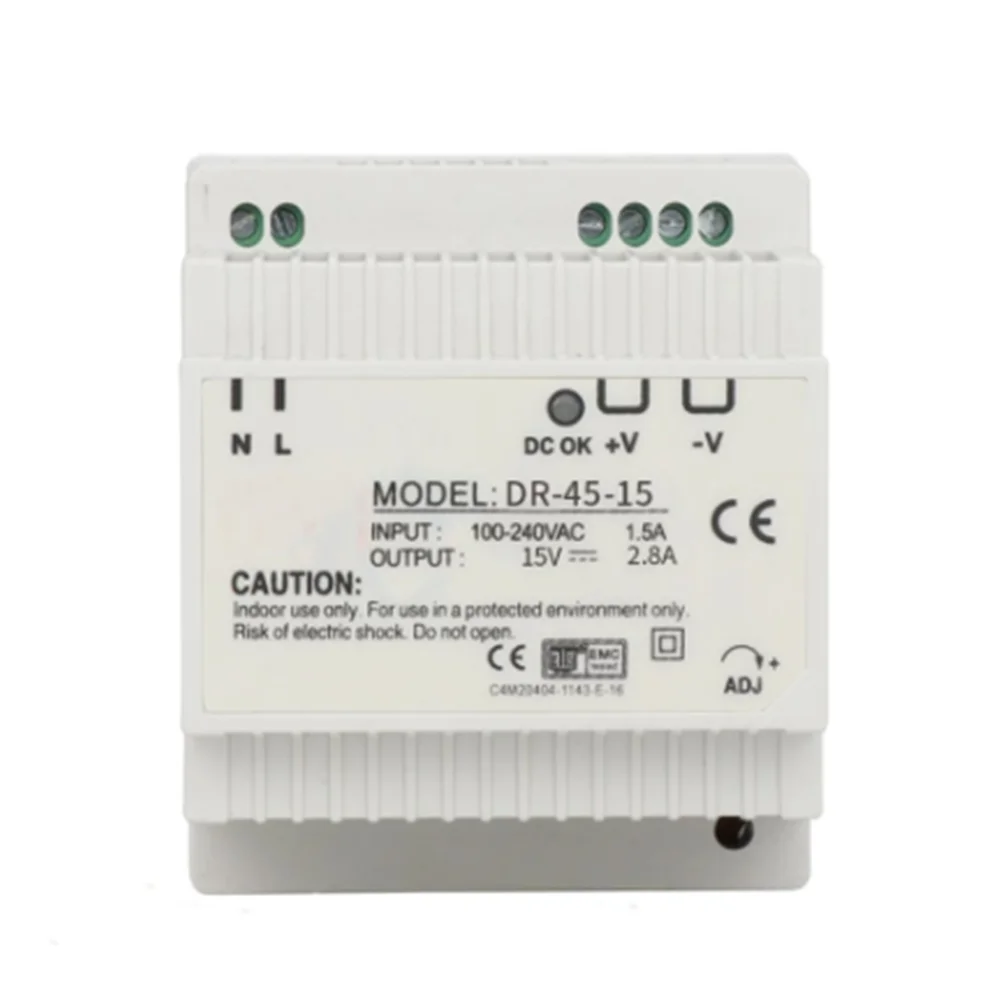 DR-45 45W Single Output 5V 12V 15V 24V Din Rail Industrial Switching Power Supply
DR-45 45W Single Output 5V 12V 15V 24V Din Rail Industrial Switching Power Supply