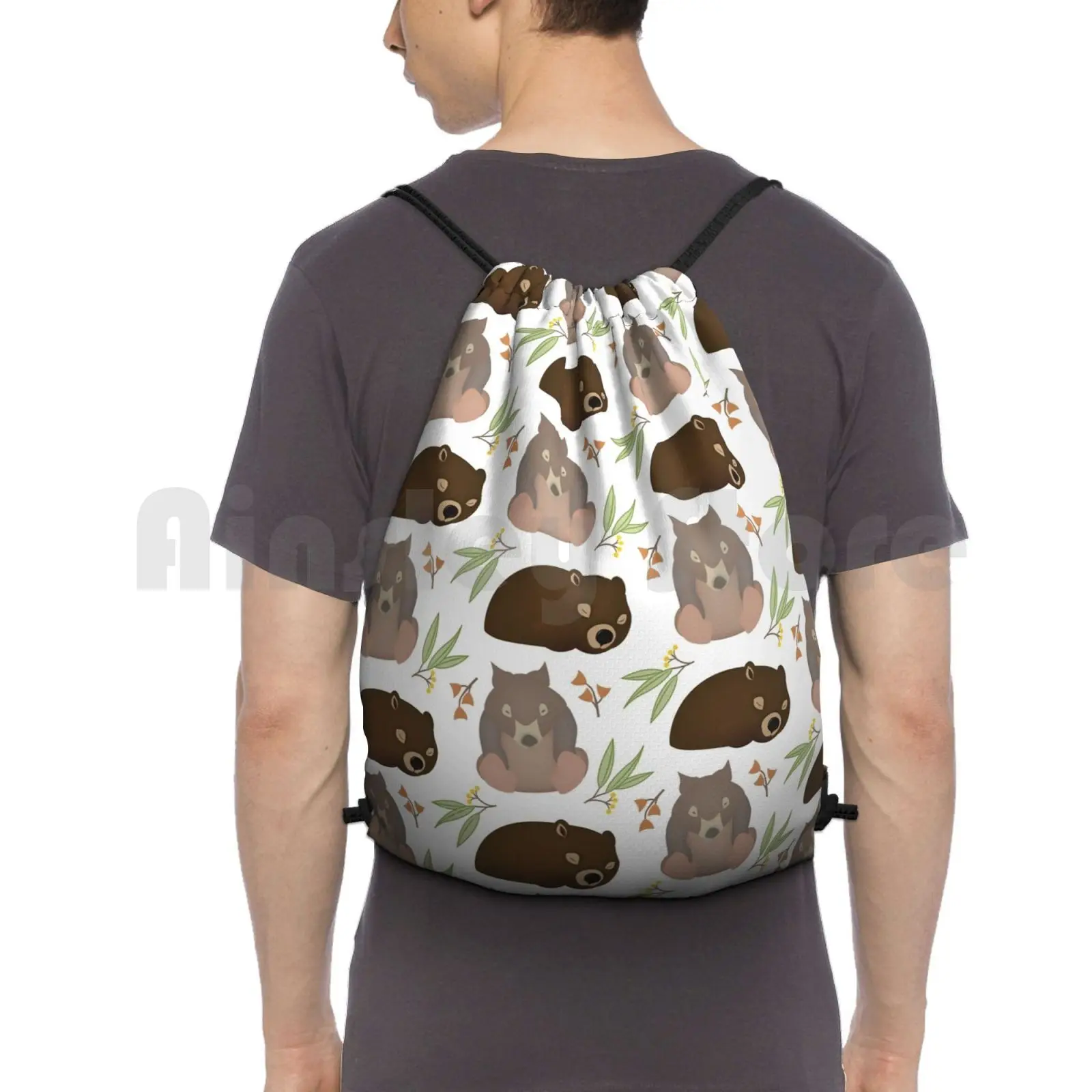 Sleepy Wombats Backpack Drawstring Bags Gym Bag Waterproof Wombat The Wombats Australia Australian Australian Animals
Sleepy Wombats Backpack Drawstring Bags Gym Bag Waterproof Wombat The Wombats Australia Australian Australian Animals