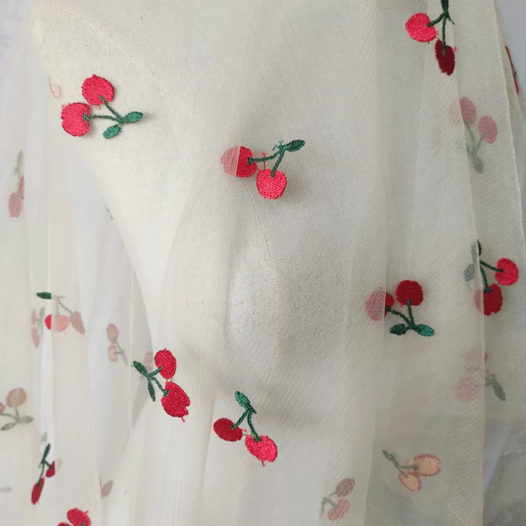 Mesh Color Embroidery Cute Cherry Fruit Lace Fabric Handmade DIY Doll Skirt Women's Home Accessories
Mesh Color Embroidery Cute Cherry Fruit Lace Fabric Handmade DIY Doll Skirt Women's Home Accessories