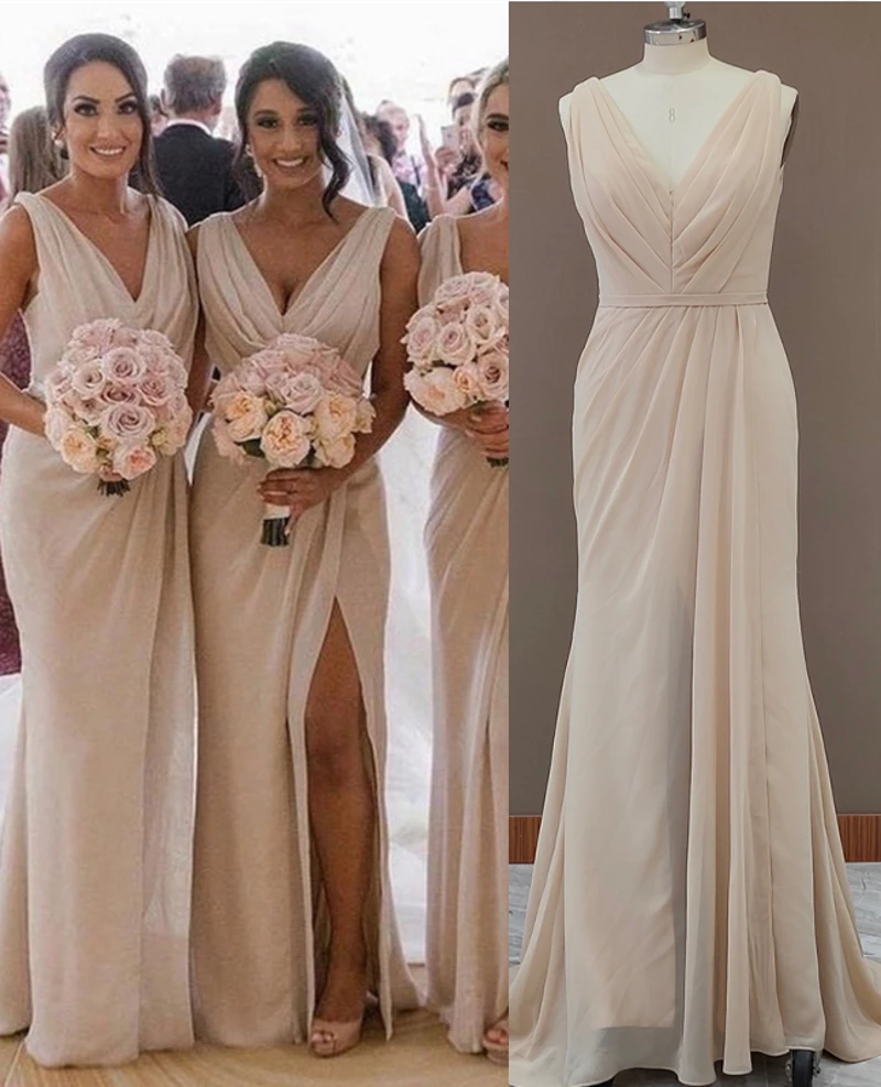 #7624 real photo Deep V-neck Sleeveless Gray Chiffon Slit Bridesmaid Gown Dress Adult guest destination Bridesmaid Dress
#7624 real photo Deep V-neck Sleeveless Gray Chiffon Slit Bridesmaid Gown Dress Adult guest destination Bridesmaid Dress