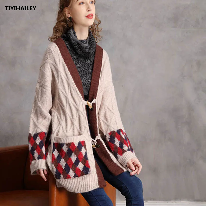 TIYIHAILEY; Бесплатная доставка; Модный вязаный свитер, пальто, кардиган для женщин с высоким воротником для девочек; Верхняя одежда с v-образным вырезом и карманами; Одежда на осень и зиму свободные
TIYIHAILEY; Бесплатная доставка; Модный вязаный свитер, пальто, кардиган для женщин с высоким воротником для девочек; Верхняя одежда с v-образным вырезом и карманами; Одежда на осень и зиму свободные