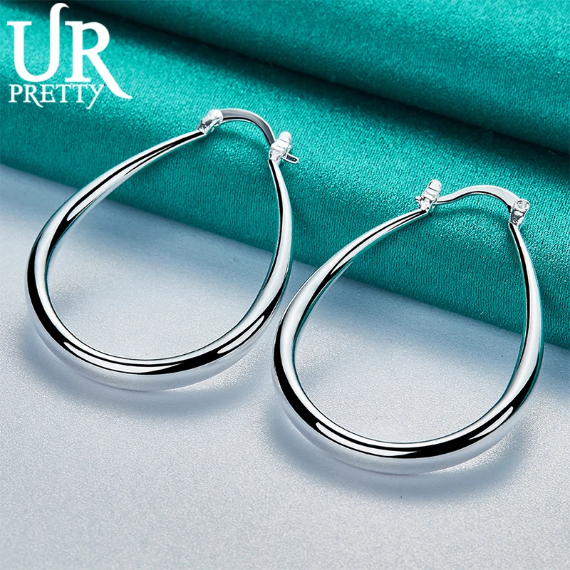 URPRETTY New 925 Sterling Silver Simple Smooth Drop Shape Loop 41mm Hoop Earring For Women Wedding Party Charm Jewelry Gift
URPRETTY New 925 Sterling Silver Simple Smooth Drop Shape Loop 41mm Hoop Earring For Women Wedding Party Charm Jewelry Gift