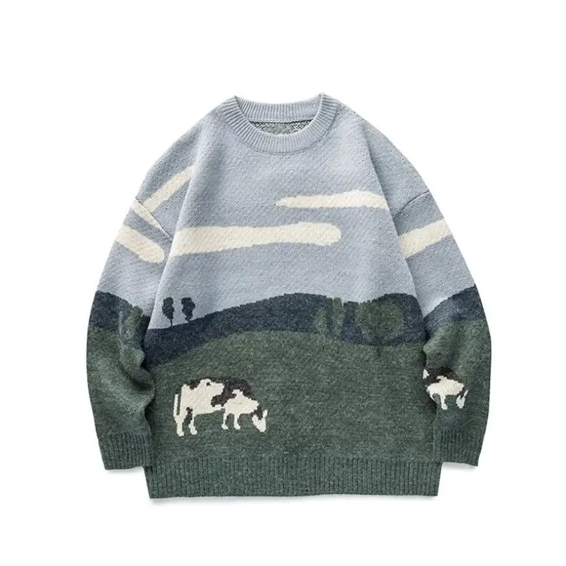 2021 Men Cow Vintage Winter Sweater Pullover O-Neck Knitted Sweater Women Casual Harajuku Couple Knit Streetwear Oversize w2176
2021 Men Cow Vintage Winter Sweater Pullover O-Neck Knitted Sweater Women Casual Harajuku Couple Knit Streetwear Oversize w2176