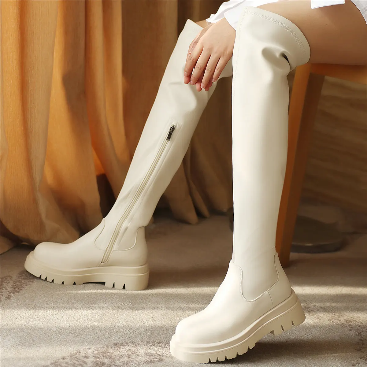 Thigh High Pumps Shoes Women Genuine Leather Over The Knee High Motorcycle Boots Female Round Toe Fashion Sneakers Casual Shoes
Thigh High Pumps Shoes Women Genuine Leather Over The Knee High Motorcycle Boots Female Round Toe Fashion Sneakers Casual Shoes