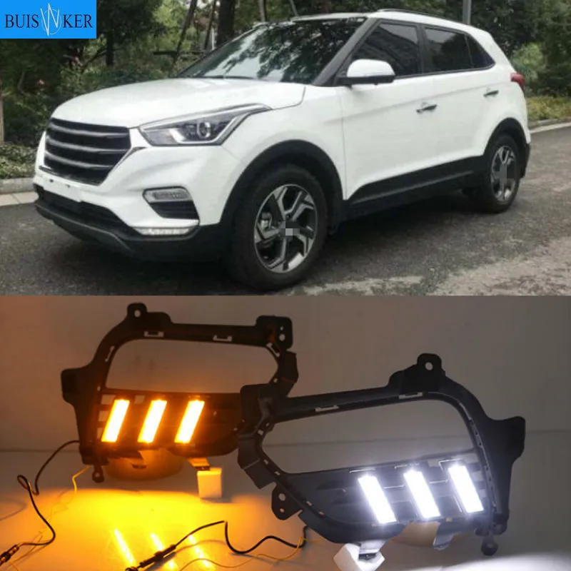 1Pair For Hyundai Creta IX25 2017 2018 2019 2020 DRL LED Daytime Running Light Fog Lamp With Yellow Turn Signal Lamp
1Pair For Hyundai Creta IX25 2017 2018 2019 2020 DRL LED Daytime Running Light Fog Lamp With Yellow Turn Signal Lamp
