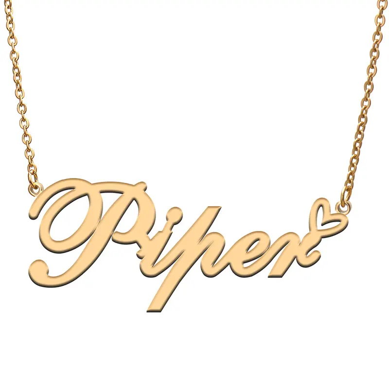 Piper Name with Love Heart Necklace for Women Stainless Steel Jewelry Nameplate Pendant Femme Mother Child Girls Gift
Piper Name with Love Heart Necklace for Women Stainless Steel Jewelry Nameplate Pendant Femme Mother Child Girls Gift