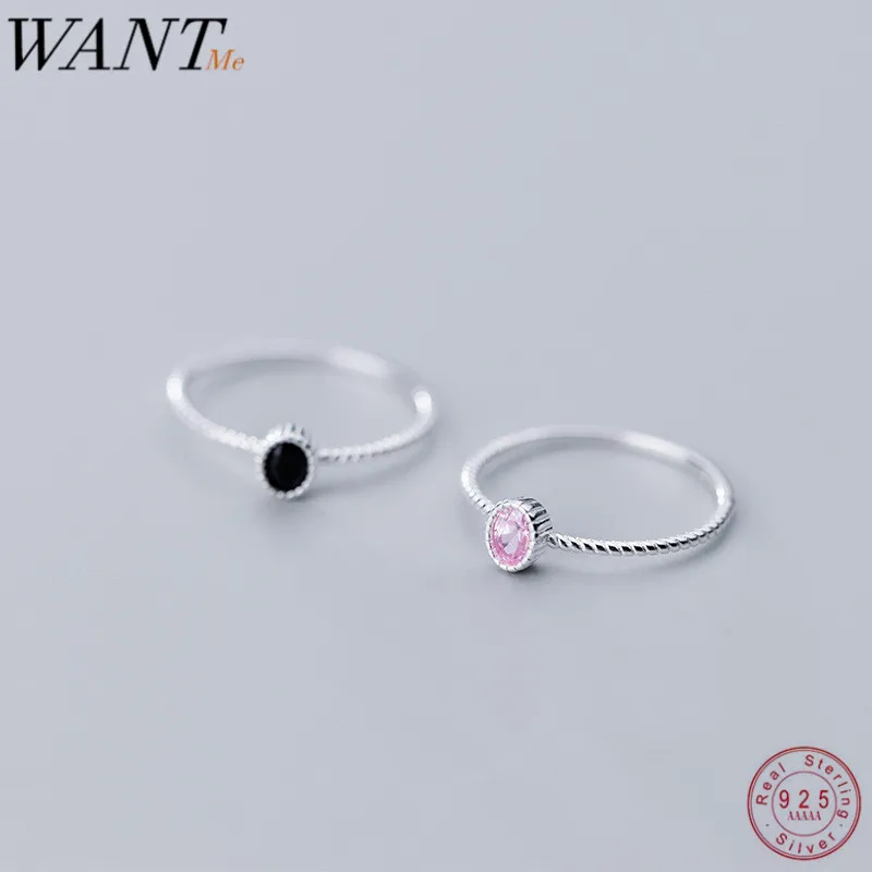 Женские кольца WANTME, из 100% серебра 925 пробы, с черным и розовым кубическим цирконием, минималистичные свадебные украшения, аксессуары
Женские кольца WANTME, из 100% серебра 925 пробы, с черным и розовым кубическим цирконием, минималистичные свадебные украшения, аксессуары