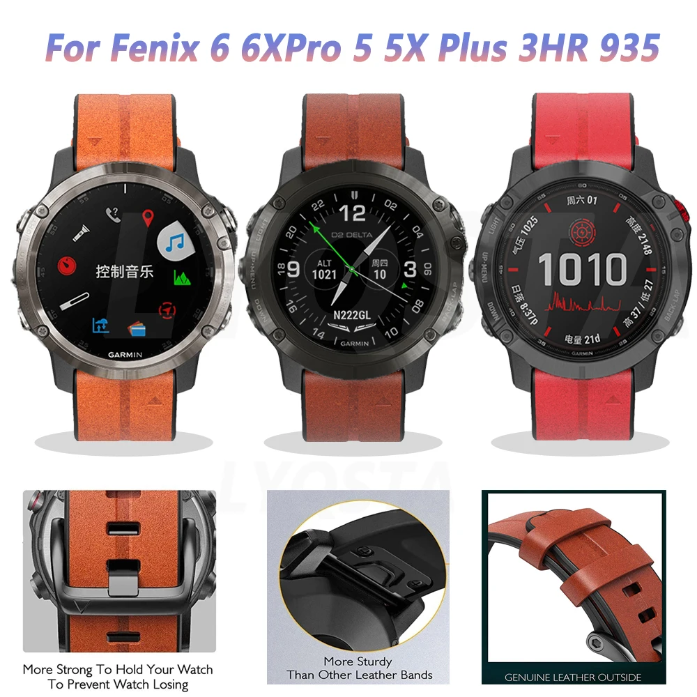 Ремешок кожаный для Garmin Fenix 7 7X 6 6X Pro 5 5X Plus 935 3HR MK2, сменный быстросъемный силиконовый смарт-браслет для наручных часов, 22 мм 26 мм
Ремешок кожаный для Garmin Fenix 7 7X 6 6X Pro 5 5X Plus 935 3HR MK2, сменный быстросъемный силиконовый смарт-браслет для наручных часов, 22 мм 26 мм