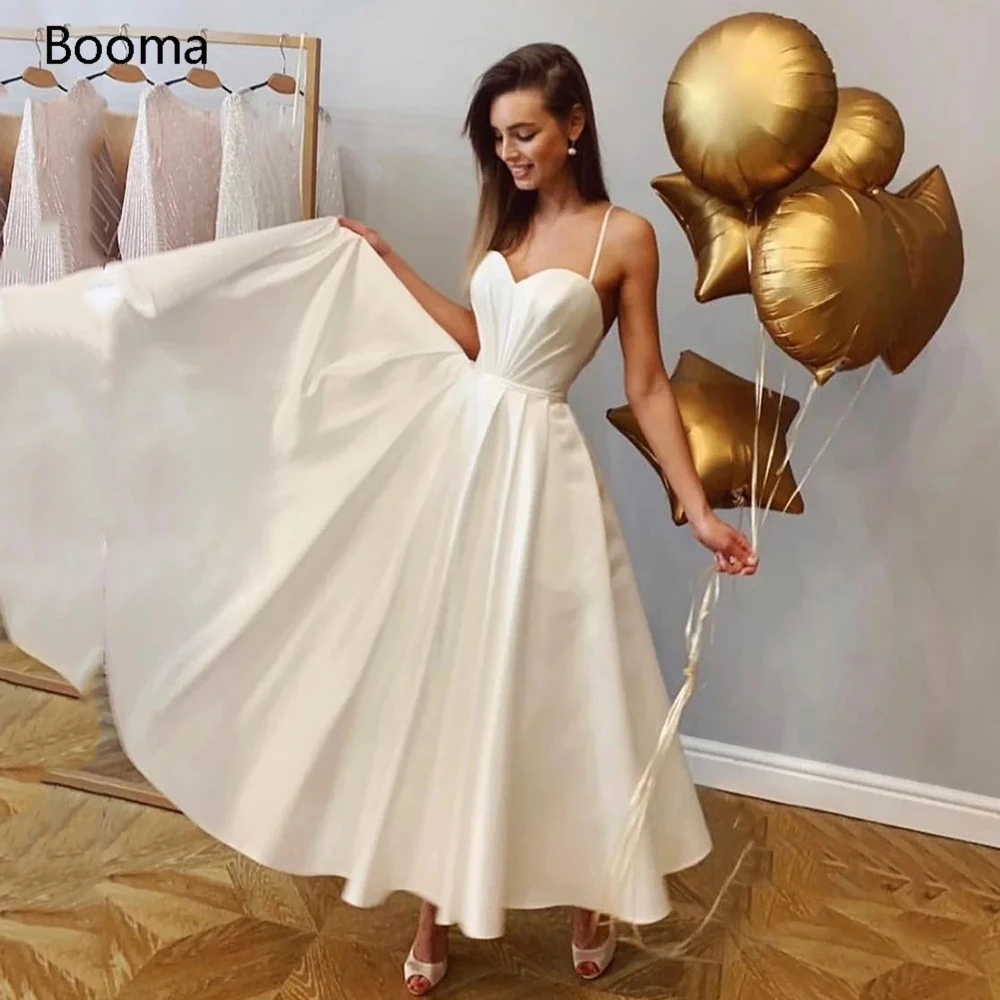 Простые короткие свадебные платья Booma, ТРАПЕЦИЕВИДНОЕ женское платье на бретельках, свадебные платья со шнуровкой
Простые короткие свадебные платья Booma, ТРАПЕЦИЕВИДНОЕ женское платье на бретельках, свадебные платья со шнуровкой