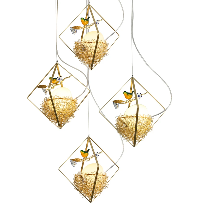 Nordic golden geometric bird's nest pendant lights restaurant lamps modern living room kitchen hanging lighting art study lights
Nordic golden geometric bird's nest pendant lights restaurant lamps modern living room kitchen hanging lighting art study lights
