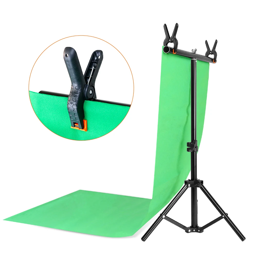 Photography T-shaped Background Support Stand Backdrop Holder Bracket With Clips and Green Screen Cloth For Photo Studio Video
Photography T-shaped Background Support Stand Backdrop Holder Bracket With Clips and Green Screen Cloth For Photo Studio Video