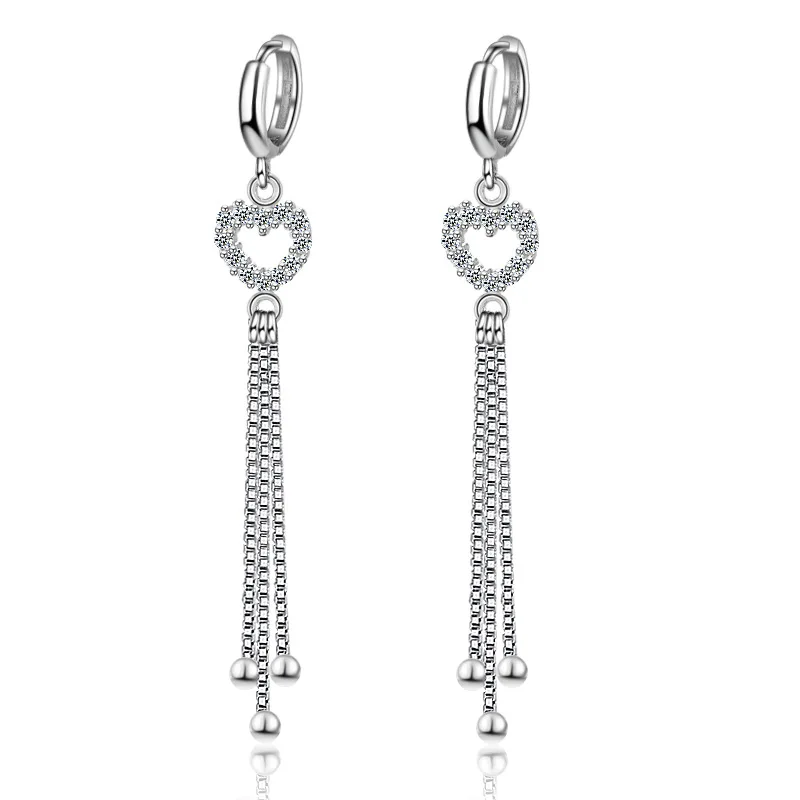 New 925 Sterling Silver Earrings Heart-Shaped Zircon Tassel Earrings For Women Charm Jewelry Gifts
New 925 Sterling Silver Earrings Heart-Shaped Zircon Tassel Earrings For Women Charm Jewelry Gifts