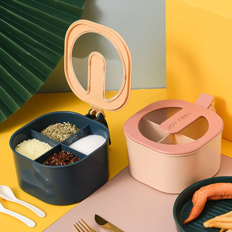 Four Grid Seasoning Box Salt Jar Kitchen Storage Organizer Solid Seasoning Containers Kitchen Supplies Household Items
Four Grid Seasoning Box Salt Jar Kitchen Storage Organizer Solid Seasoning Containers Kitchen Supplies Household Items