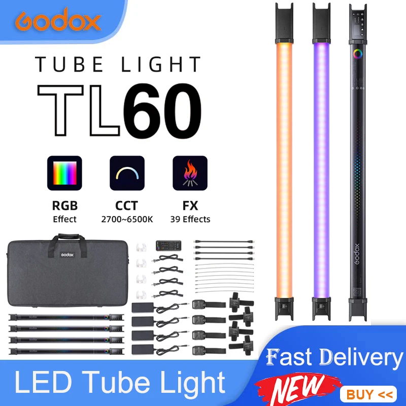Светодиодная трубчатая лампа Godox TL60 RGB, светильник ручной светильник с дистанционным управлением через приложение для фото, видео, видеосъемки
Светодиодная трубчатая лампа Godox TL60 RGB, светильник ручной светильник с дистанционным управлением через приложение для фото, видео, видеосъемки