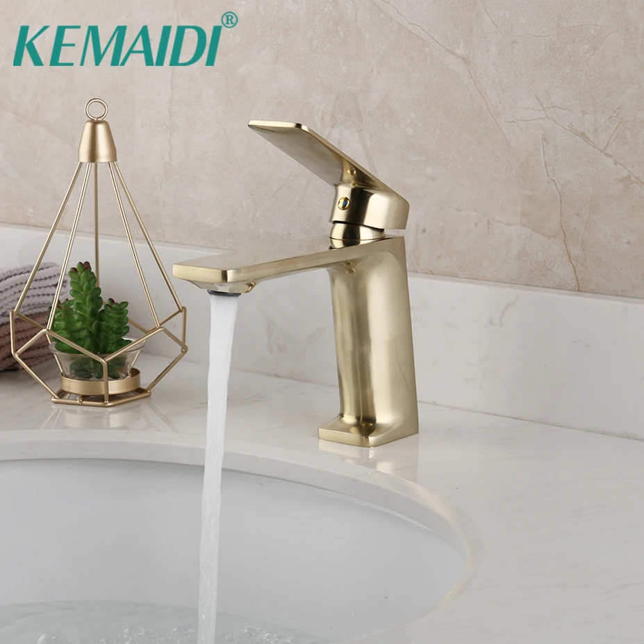 KEMAIDI Hot & Cold Brush Gold Mixer Tap Golden Brushed Bathroom Faucet Solid Brass Wash Basin Sink Tap Mixer Fauce
KEMAIDI Hot & Cold Brush Gold Mixer Tap Golden Brushed Bathroom Faucet Solid Brass Wash Basin Sink Tap Mixer Fauce