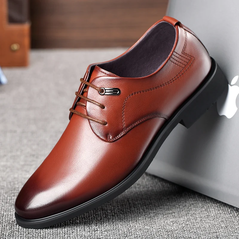 Fashion Man Cow Leather Shoes Rubber Sole Man Office Business Dress Leather Lacp-up Flats Genuine Leather Wedding Men Shoes
Fashion Man Cow Leather Shoes Rubber Sole Man Office Business Dress Leather Lacp-up Flats Genuine Leather Wedding Men Shoes