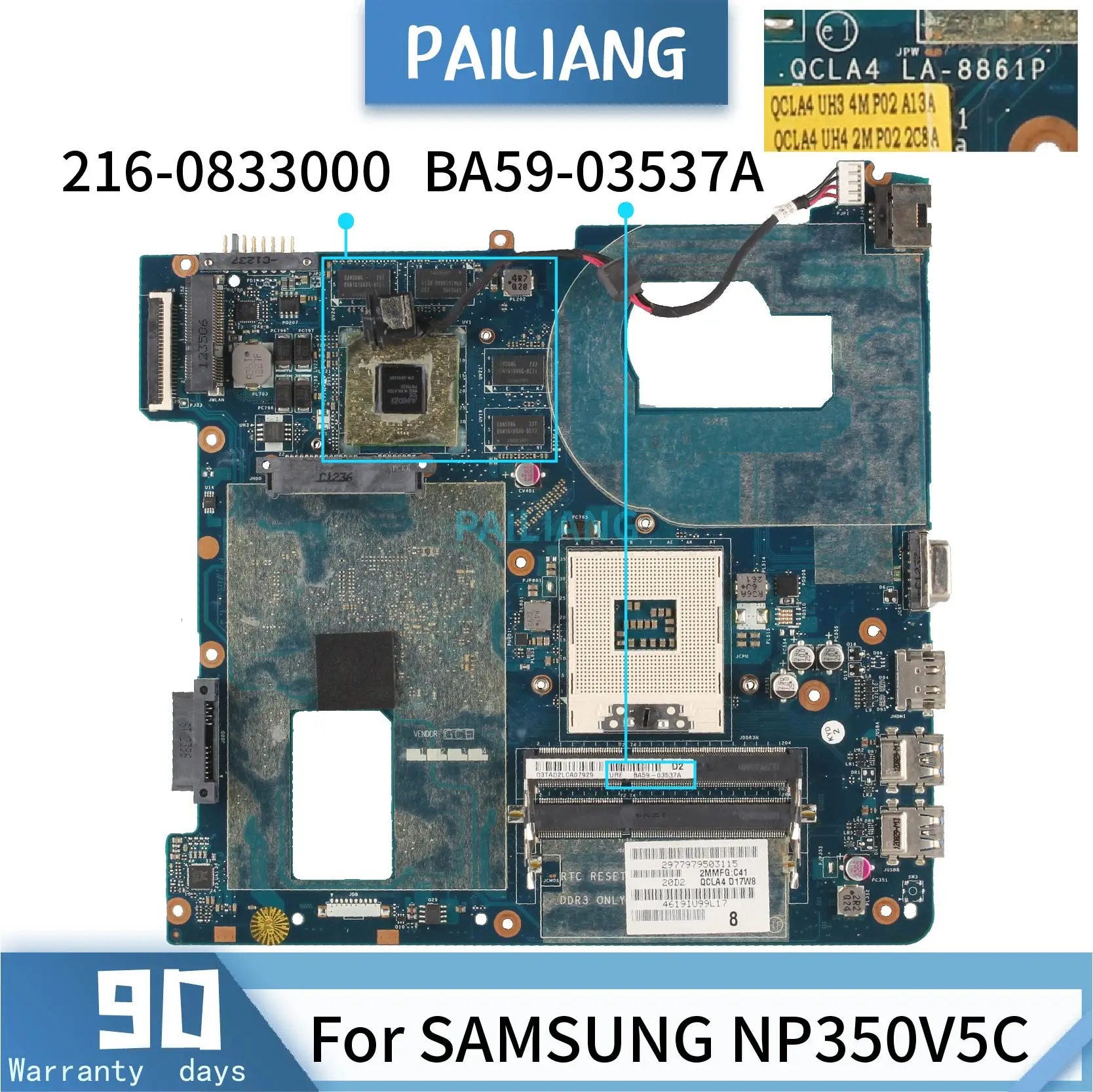 PAILIANG Laptop motherboard For SAMSUNG NP350V5C Mainboard LA-8861P BA59-03537A SLJ8E 216-0833000 tesed DDR3
PAILIANG Laptop motherboard For SAMSUNG NP350V5C Mainboard LA-8861P BA59-03537A SLJ8E 216-0833000 tesed DDR3