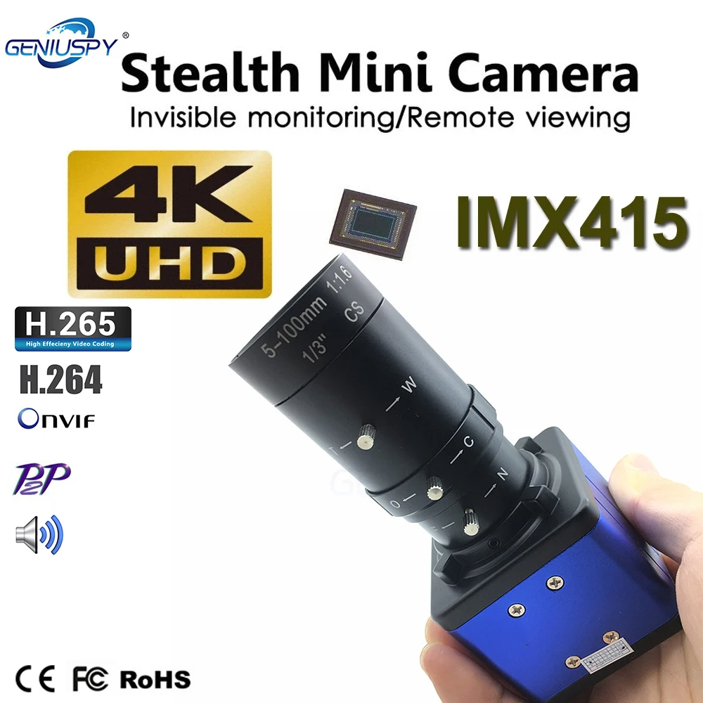 8MP 4K H.265 H.264 Bullet CCTV Video Audio Surveillance Telescope Stealth Mini Box IP Camera CS Lens For Golf Speed Shots
8MP 4K H.265 H.264 Bullet CCTV Video Audio Surveillance Telescope Stealth Mini Box IP Camera CS Lens For Golf Speed Shots