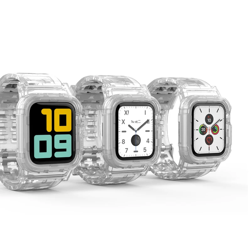 Прозрачный ремешок для Apple Watch band 42 мм/44 мм iWatch Series 6 SE 5 4 3 2, силиконовый защитный браслет для наручных часов, чехол-бампер
Прозрачный ремешок для Apple Watch band 42 мм/44 мм iWatch Series 6 SE 5 4 3 2, силиконовый защитный браслет для наручных часов, чехол-бампер