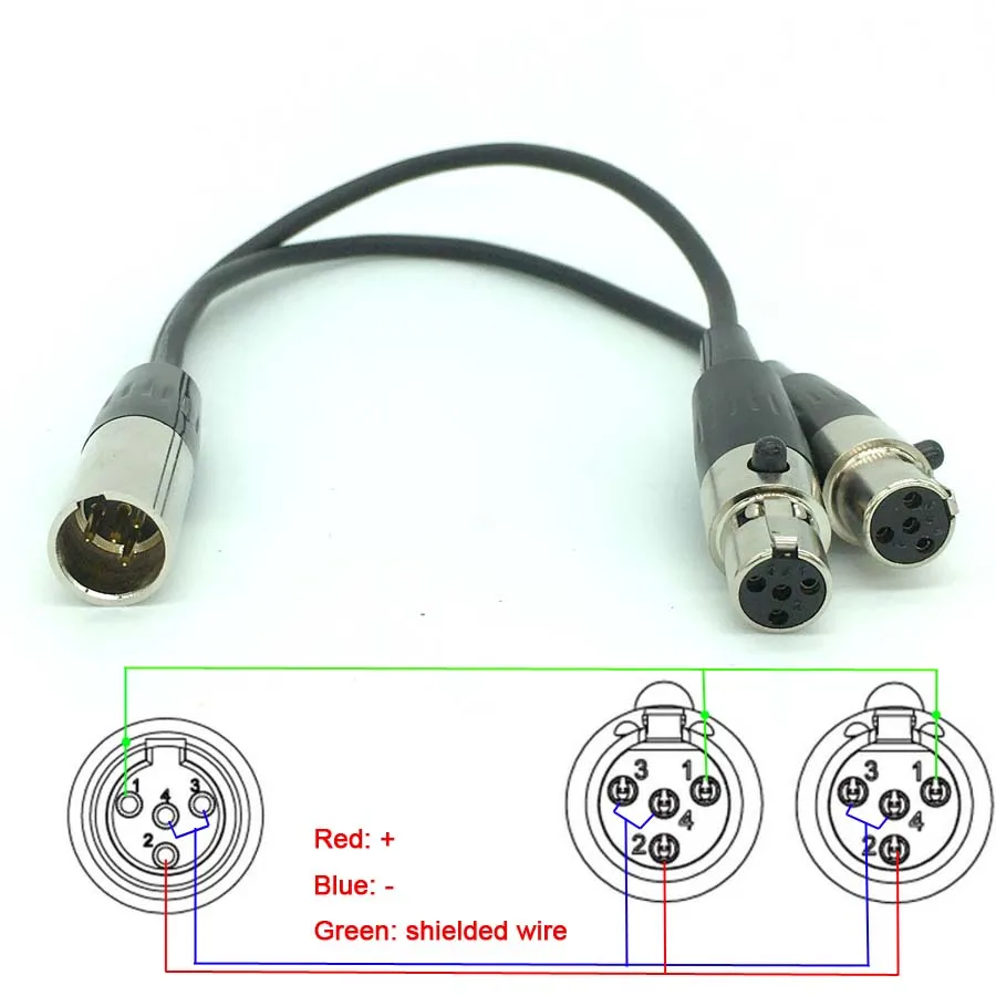 Cable conversion 4-Pin Mini XLR Male TO 2x4 pin Female Pro Mic microphone 10/50/100/150 Cm
Cable conversion 4-Pin Mini XLR Male TO 2x4 pin Female Pro Mic microphone 10/50/100/150 Cm