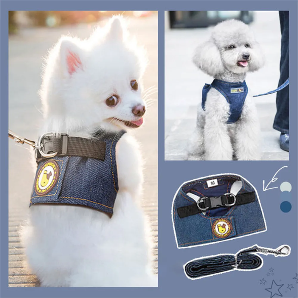OIMG Dog Harness For Small Dogs Leash and Collar Set Chihuahua Pomeranian Reflective Blue Denim Puppy Supplies Cat Pet Harness
OIMG Dog Harness For Small Dogs Leash and Collar Set Chihuahua Pomeranian Reflective Blue Denim Puppy Supplies Cat Pet Harness