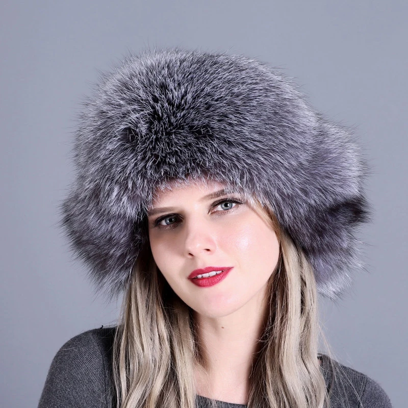Fur Hat for Women Natural Fox Fur Russian Ushanka Hats Winter Thick Warm Ears Fashion Bomber Cap Black New Arrival PH18
Fur Hat for Women Natural Fox Fur Russian Ushanka Hats Winter Thick Warm Ears Fashion Bomber Cap Black New Arrival PH18