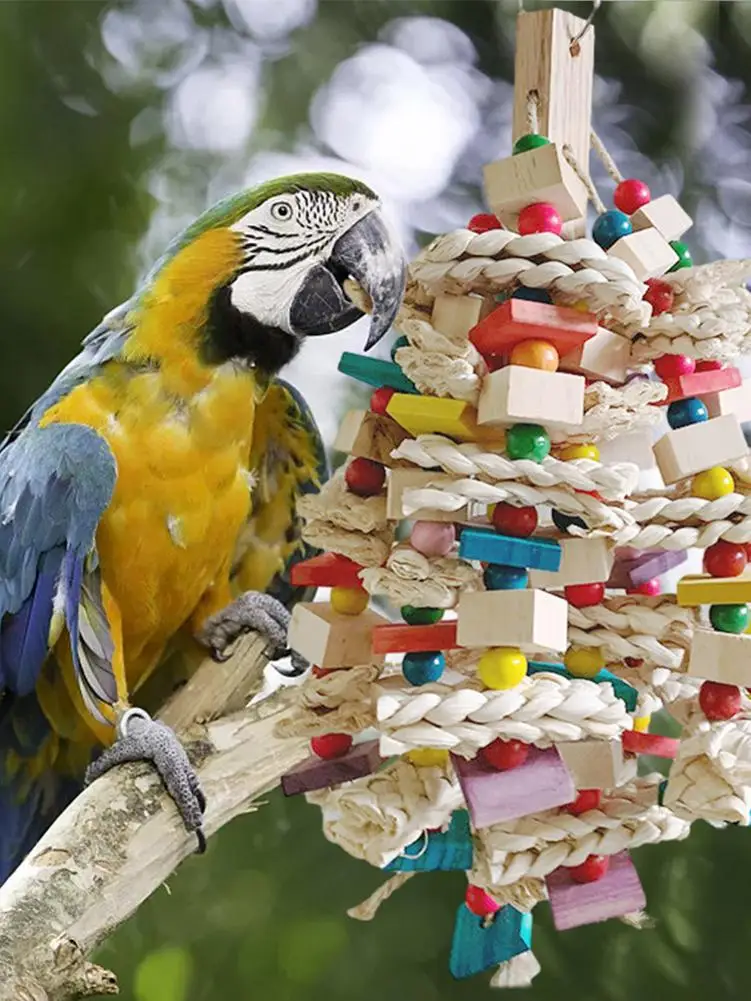 Parrot Chewing Toy Parrot Cage Bite Toys Wooden Block Tearing Toys Large Bird Block Knots Tearing Toy Natural Wood Parrot Chewin
Parrot Chewing Toy Parrot Cage Bite Toys Wooden Block Tearing Toys Large Bird Block Knots Tearing Toy Natural Wood Parrot Chewin