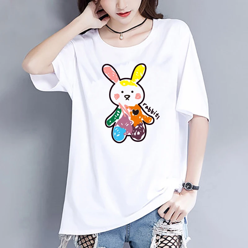 Vintage Oversize Cotton 2021 Cartoon Rabbit Short Sleeve T-shirt Women Harajuku Summer Tops Tees Tshirt
Vintage Oversize Cotton 2021 Cartoon Rabbit Short Sleeve T-shirt Women Harajuku Summer Tops Tees Tshirt