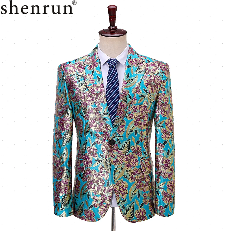 Shenrun Men's Blazers Fashion Black Blue Floral Pattern Casual Suit Jacket Party Prom Singers Host Drummer Costume Slim Blazer
Shenrun Men's Blazers Fashion Black Blue Floral Pattern Casual Suit Jacket Party Prom Singers Host Drummer Costume Slim Blazer
